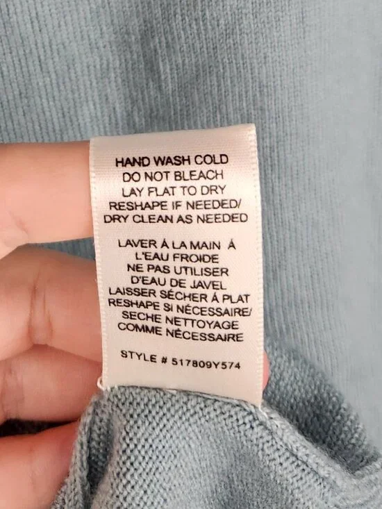 Rebecca Taylor 100% Merino Wool Ruffle Trim Mockneck Sweater Blue sz S *read* - Picture 9 of 11